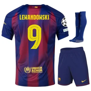 Camiseta local del Barça para niños 2025-2026 de Lewandowski para la UCL