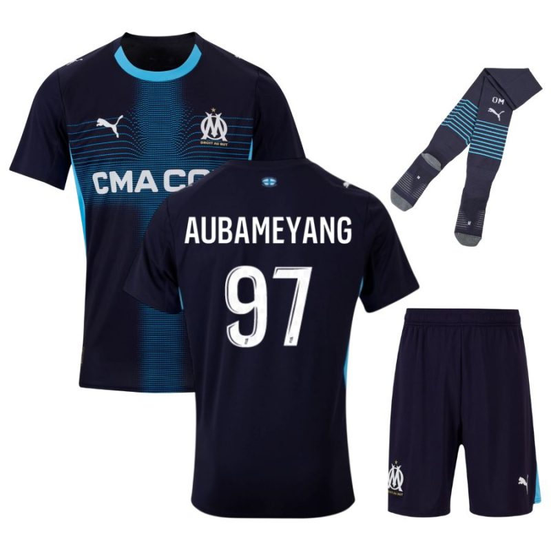 Maillot Kit Enfant OM Exterieur 2025 2026 Aubameyang