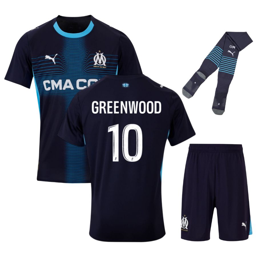 Maillot Kit Enfant OM Exterieur 2025 2026 Greenwood