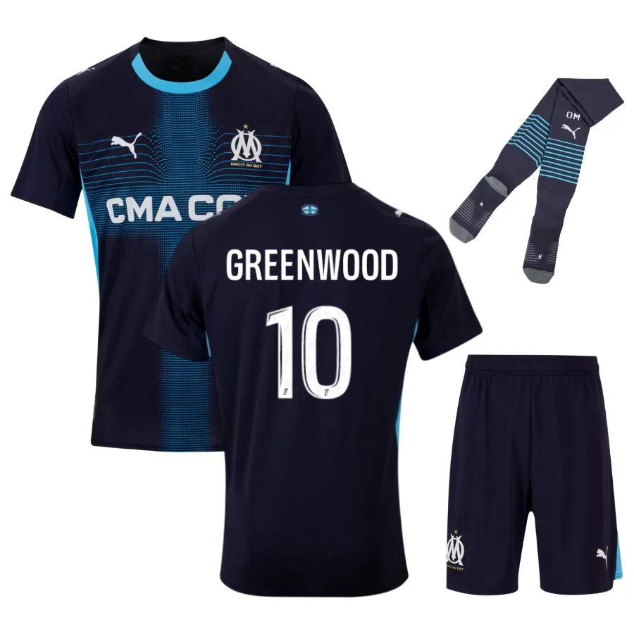 Maillot Kit Enfant OM Exterieur 2025 2026 Greenwood