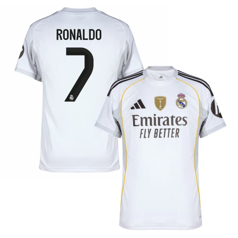 Maillot Real Madrid Domicile 2025 2026 Ronaldo 7 (1) Maillot Real Madrid Domicile 2025 2026 Ronaldo 7