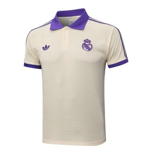 Real Madrid Polo 2025 2026 Beige Purple Tracksuit