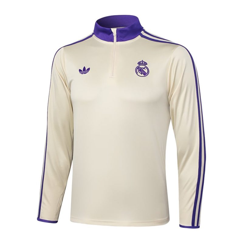 Survetement Real Madrid Training 2025 2026 Beige Violet (4) Survetement Real Madrid Training 2025 2026 Beige Violet