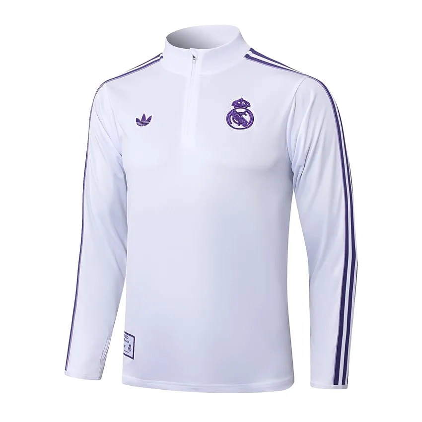 Survetement Real Madrid Training 2025 2026 Blanc Violet