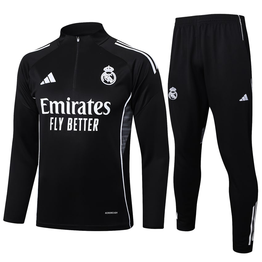 Survetement Real Madrid Training 2025 2026 Noir Sombre