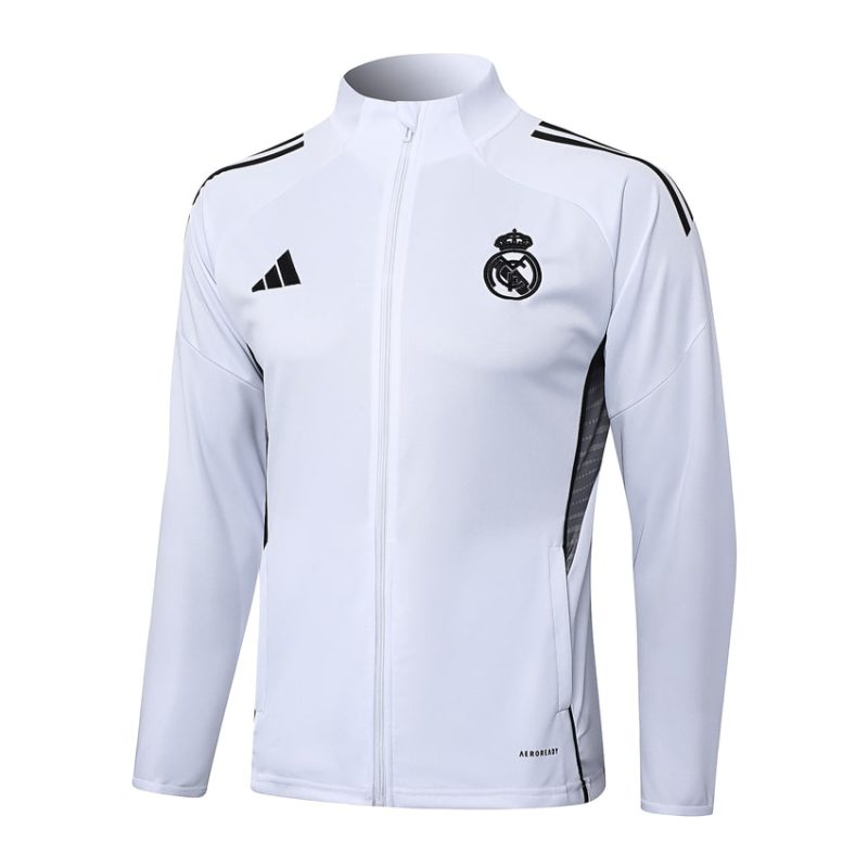 Survetement Real Madrid Veste 2025 2026 Blanc Clair (4) Survetement Real Madrid Veste 2025 2026 Blanc Clair