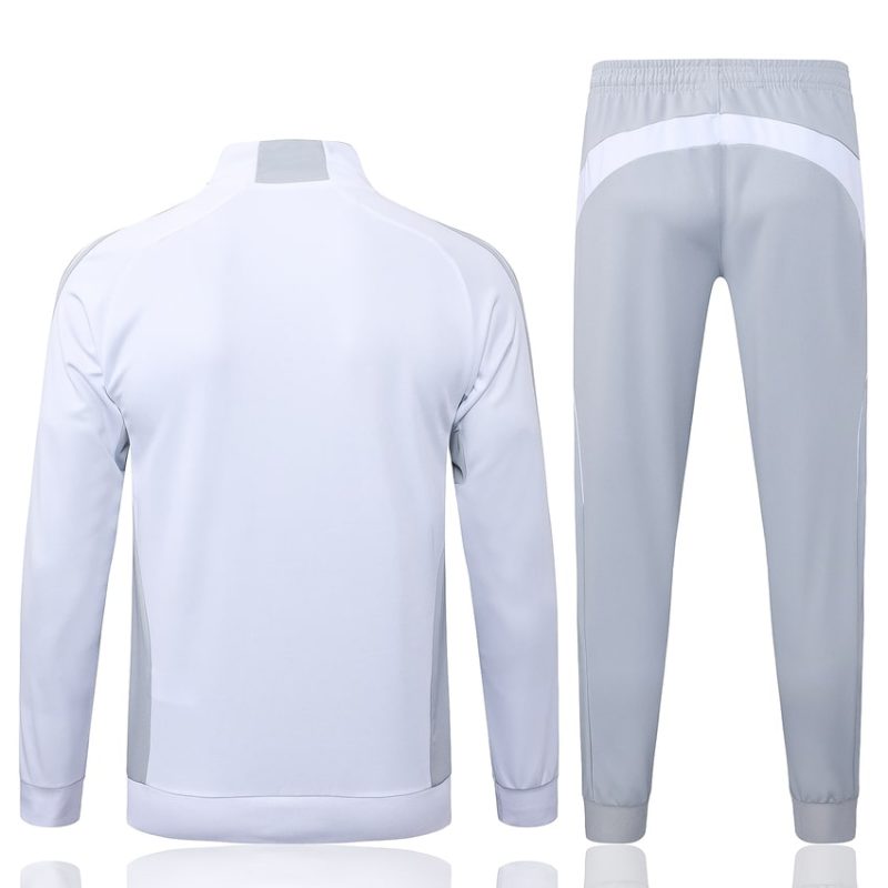Survetement Real Madrid Veste 2025 2026 Blanc Gris (2) Survetement Real Madrid Veste 2025 2026 Blanc Gris
