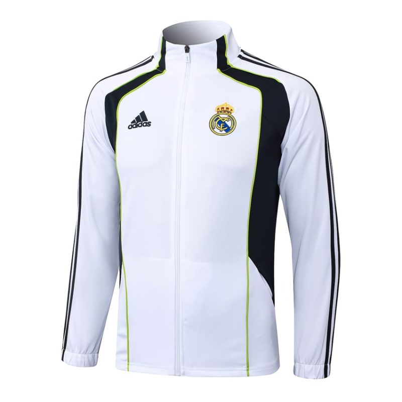 Survetement Real Madrid Veste 2025 2026 Blanc Noir (3) Survetement Real Madrid Veste 2025 2026 Blanc Noir