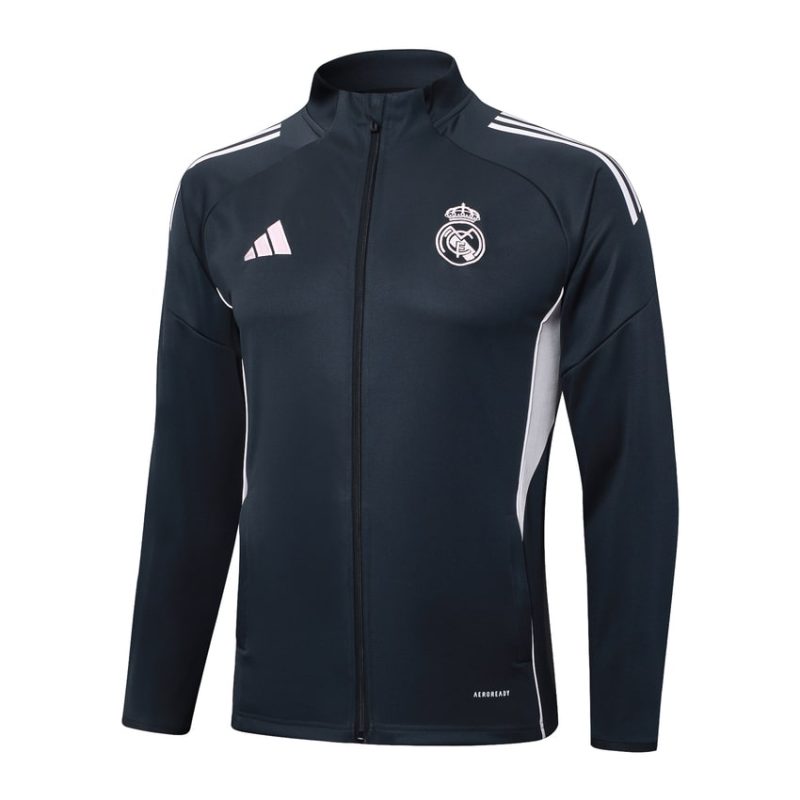 Real Madrid Tracksuit Jacket 2025 2026 Light Black (4) Real Madrid Tracksuit Jacket 2025 2026 Light Black