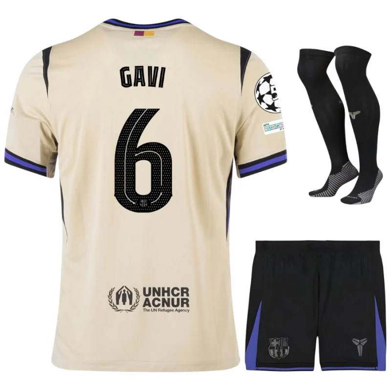 Camiseta visitante del Barça para niños 2025-2026 Gavi UCL