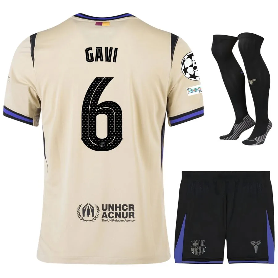 Camiseta visitante del Barça para niños 2025-2026 Gavi UCL