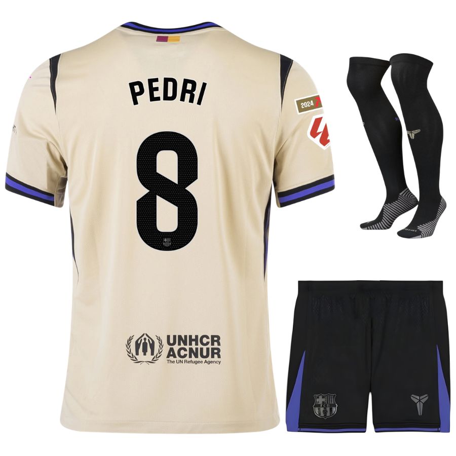 Maillot Kit Enfant Barca Exterieur 2025 2026 Pedri La Liga