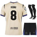 Barca Away Kids Kit Jersey 2025 2026 Pedri UCL