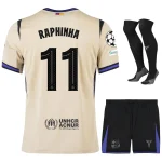 Maillot Kit Enfant Barca Exterieur 2025 2026 Raphinha UCL