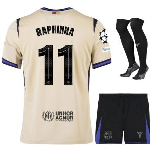 Maillot Kit Enfant Barca Exterieur 2025 2026 Raphinha UCL