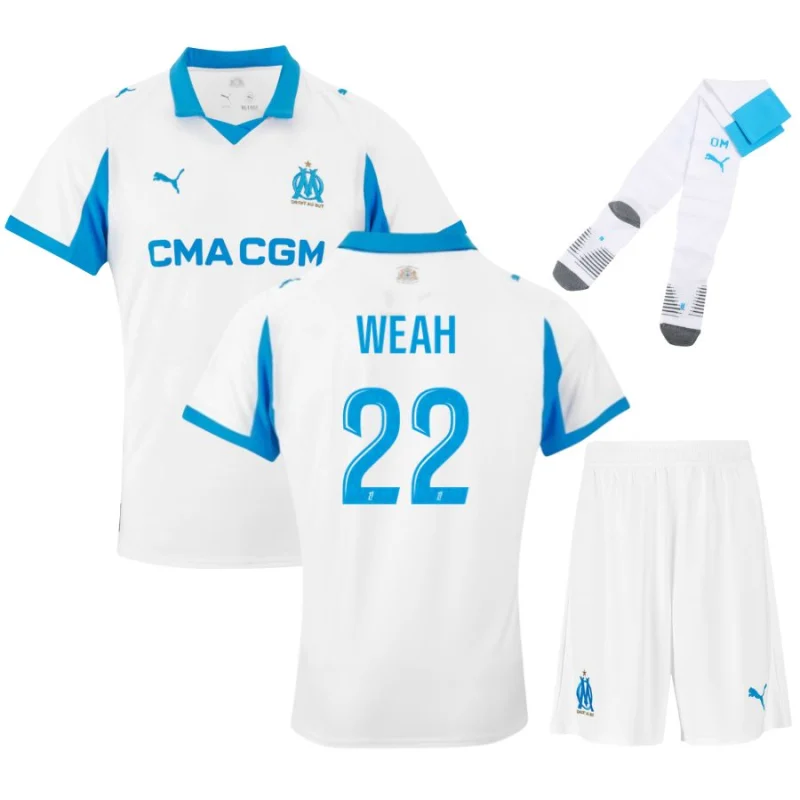Maillot Kit Enfant OM Domicile 2025 2026 Weah