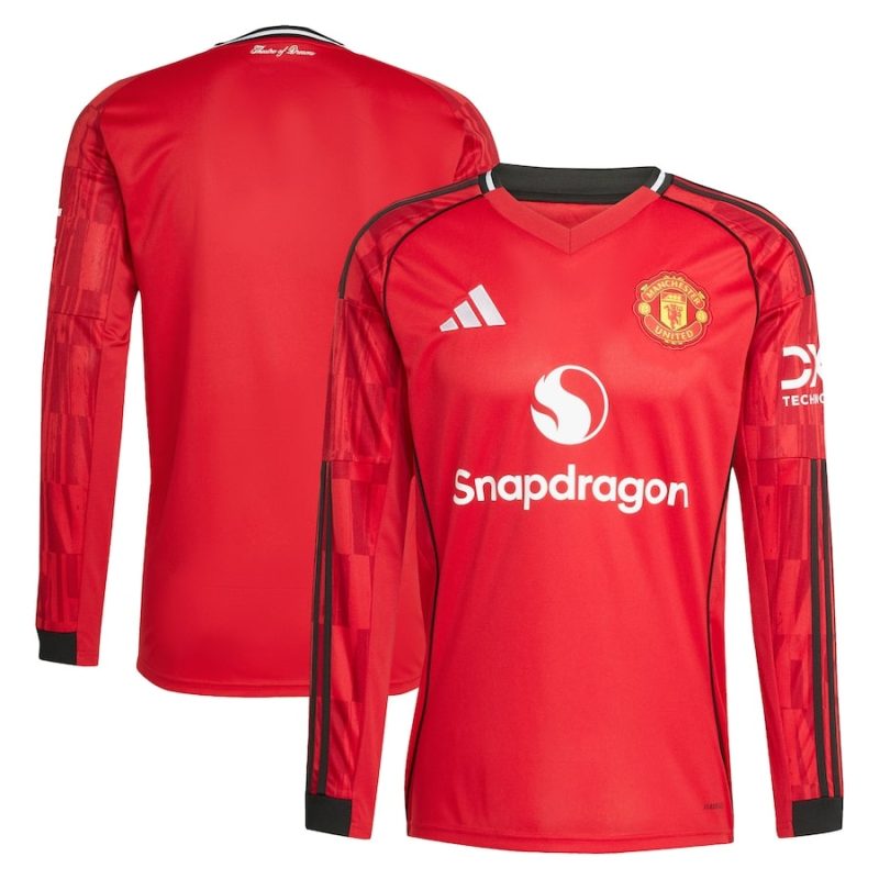 Maillot Manchester United Domicile 2025 2026 Manches Longues (3) Maillot Manchester United Domicile 2025 2026 Manches Longues