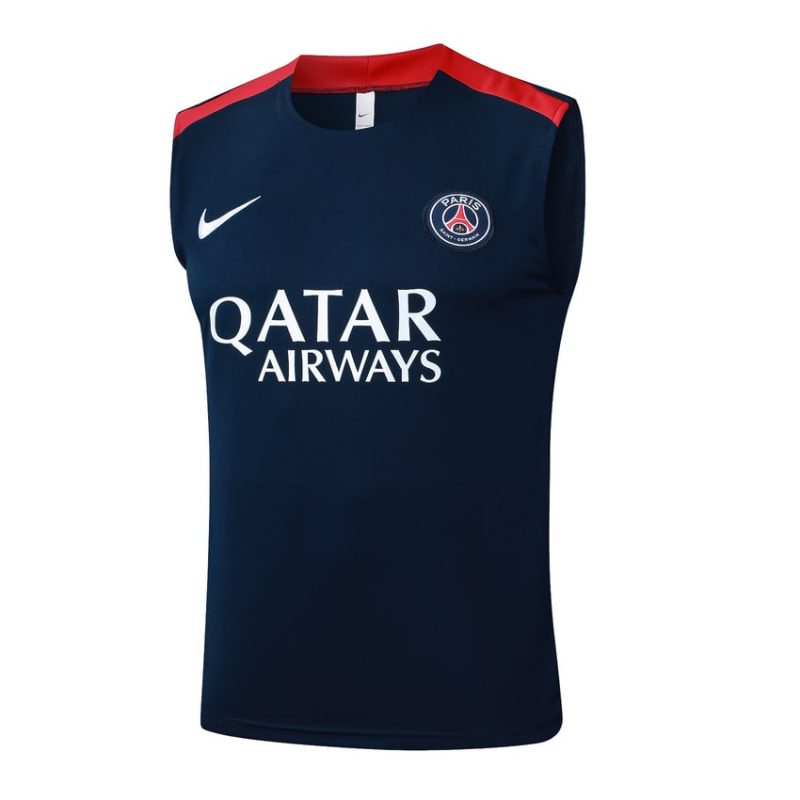 Debardeur Short PSG 2025 2026 Bleu Rouge (2) Debardeur Short PSG 2025 2026 Bleu Rouge