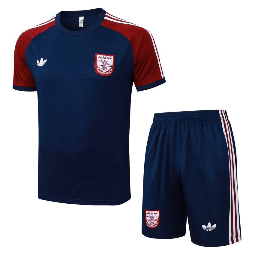 Ensemble Maillot Short Arsenal 2025 2026 Bleu Rouge