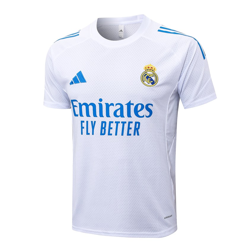 Ensemble Maillot Short Real Madrid 2025 2026 Blanc Bleu