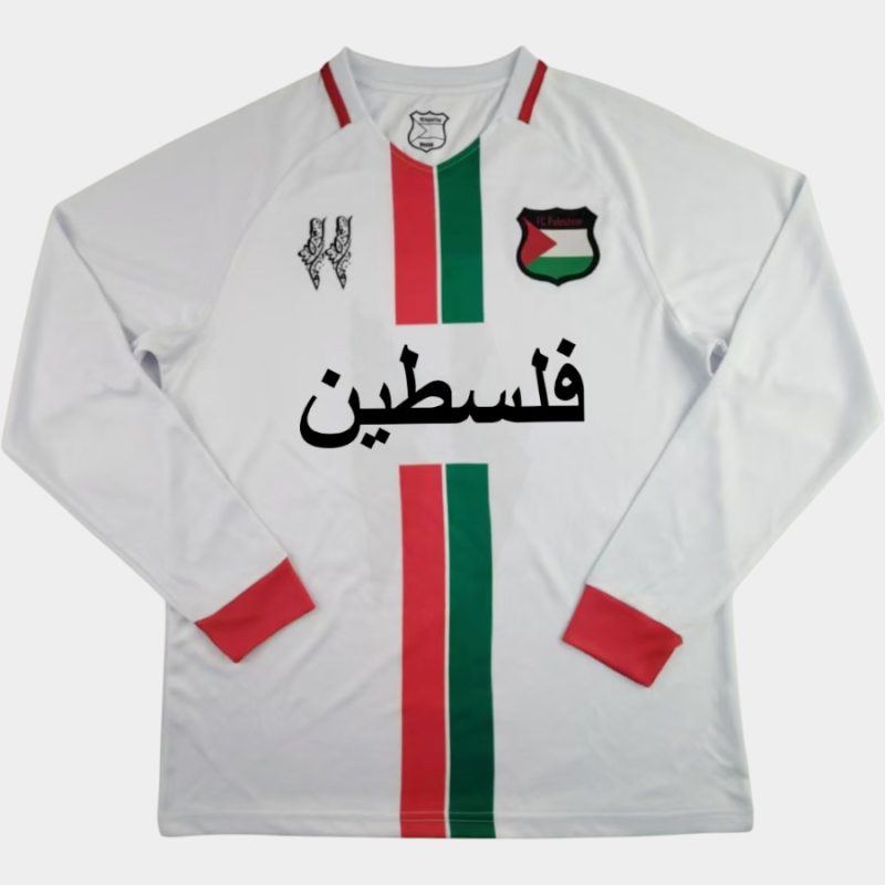Maillot FC Palestine 2025 Blanc Manches Longues Arabe (1)