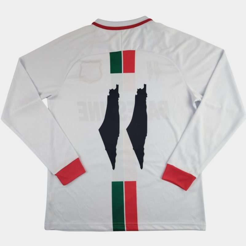 Maillot FC Palestine 2025 Blanc Manches Longues Arabe (2) Maillot FC Palestine 2025 Blanc Manches Longues Arabe (2)