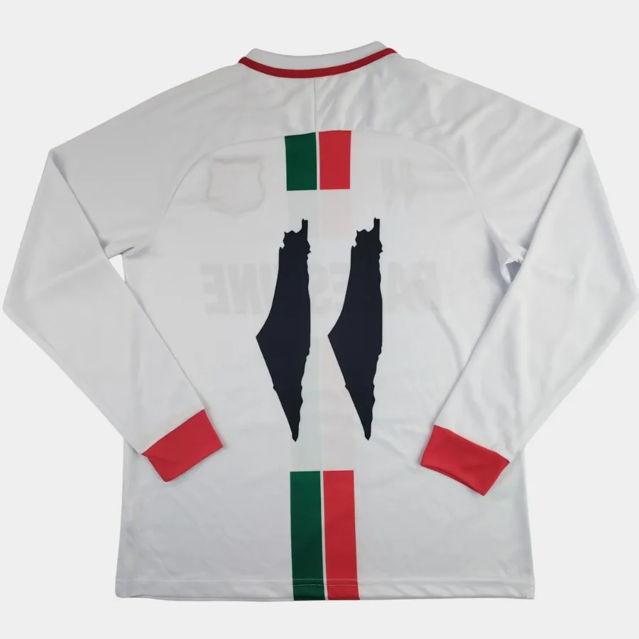 Maillot FC Palestine 2025 Blanc Manches Longues Arabe (2)