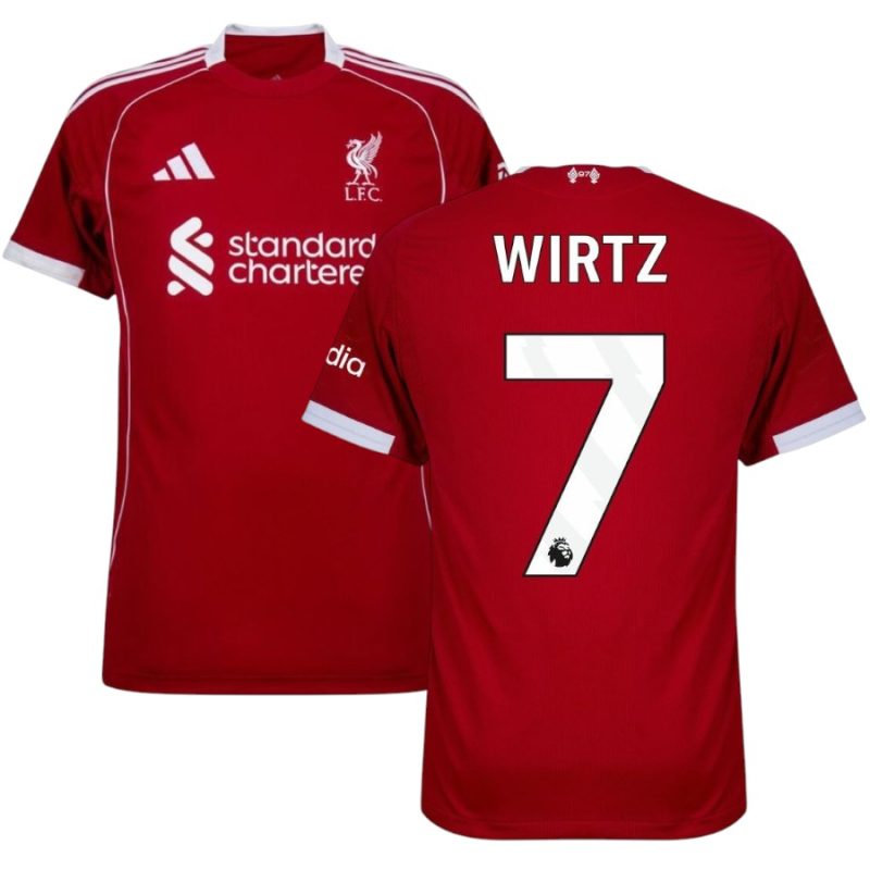 Maillot Liverpool Domicile 2025 2026 Wirtz Maillot Liverpool Domicile 2025 2026 Wirtz