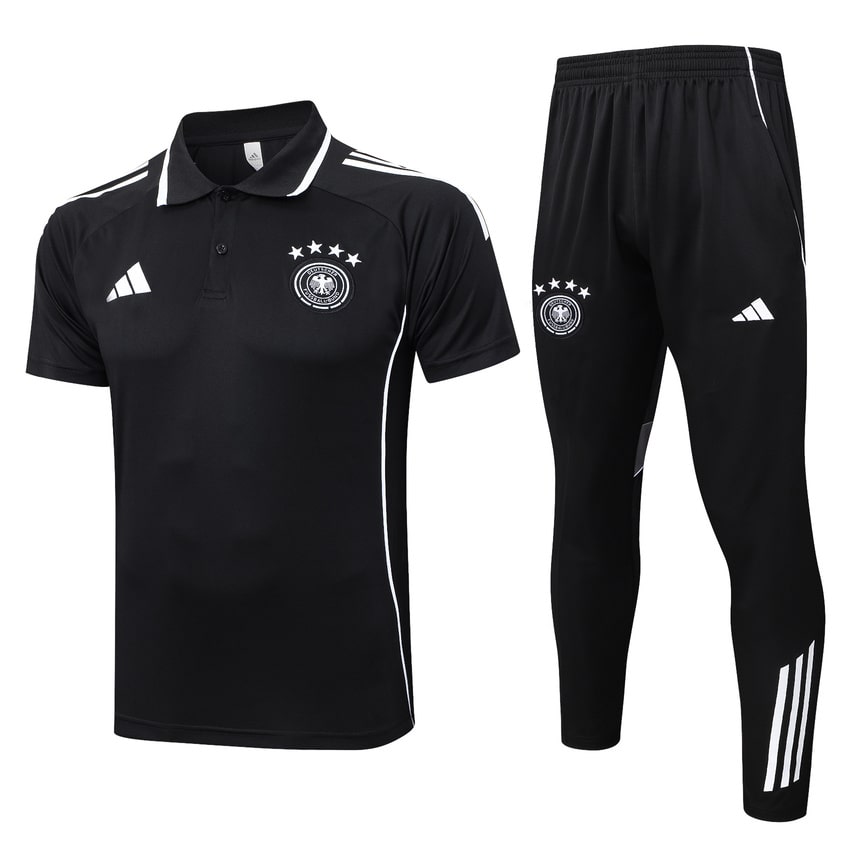 Survetement Allemagne Polo 2025 2026 Noir Blanc