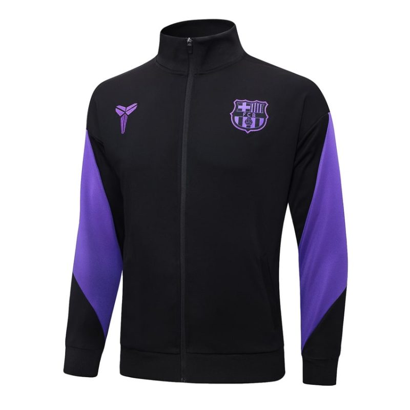 Survetement Barca Veste 2025 2026 Noir Violet (2) Survetement Barca Veste 2025 2026 Noir Violet