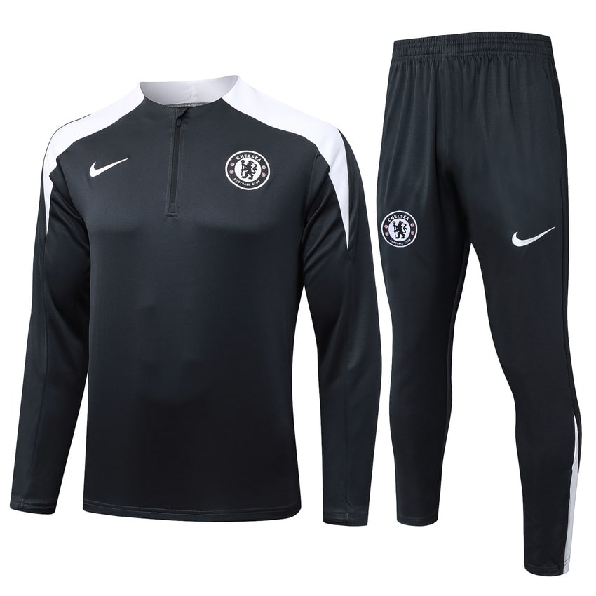Survetement Chelsea Training 2025 2026 Noir Blanc