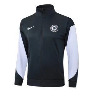Chaqueta de chándal Chelsea 2025-2026, negra y blanca