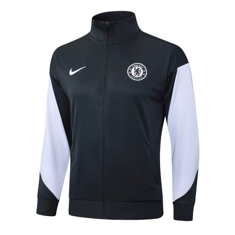 Survetement Chelsea Veste 2025 2026 Noir Blanc (2) Survetement Chelsea Veste 2025 2026 Noir Blanc