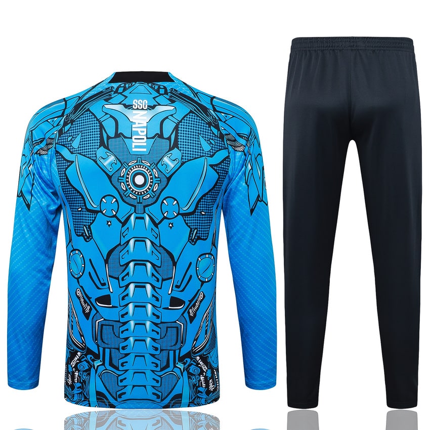 Survetement Naples Training 2025 2026 Bleu Motif