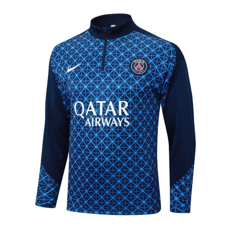 Survetement PSG Training 2025 2026 Bleu Grille (2) Survetement PSG Training 2025 2026 Bleu Grille