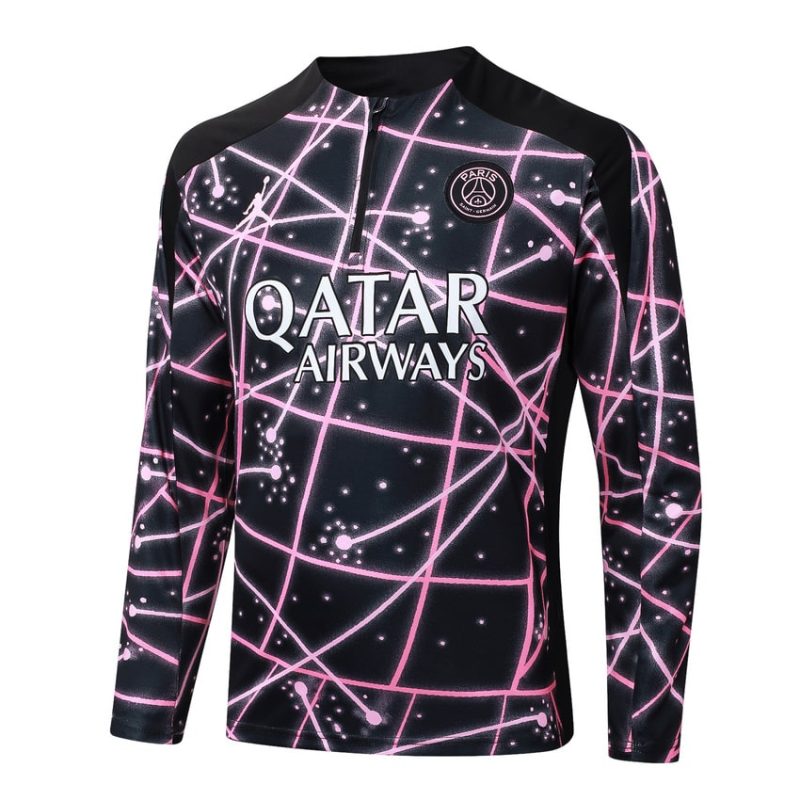 Survetement PSG Training 2025 2026 Noir Rose (4) Survetement PSG Training 2025 2026 Noir Rose