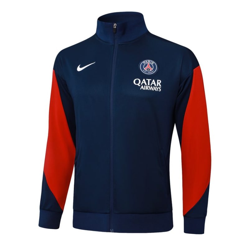 Survetement PSG Veste 2025 2026 Bleu Rouge (3) Survetement PSG Veste 2025 2026 Bleu Rouge