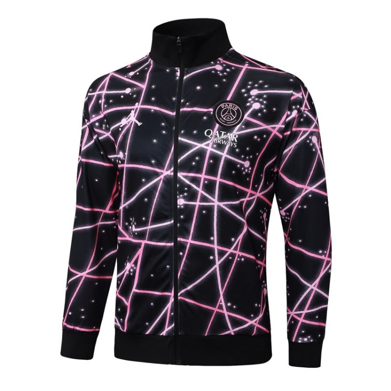 Survetement PSG Veste 2025 2026 Noir Rose (4) Survetement PSG Veste 2025 2026 Noir Rose