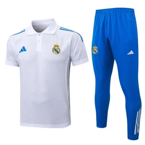 Real Madrid Polo 2025 2026 White Blue Tracksuit