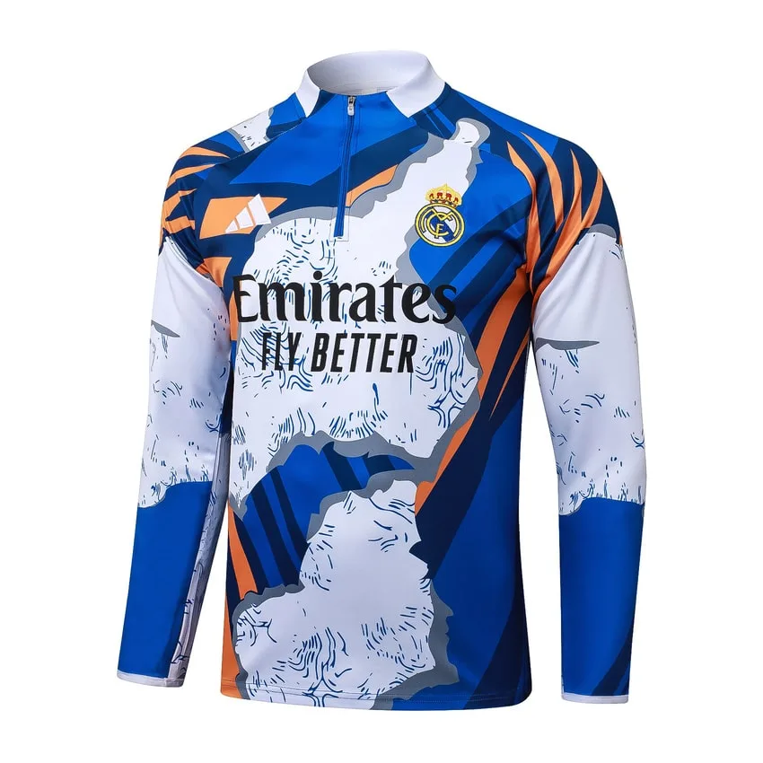 Survetement Real Madrid Training 2025 2026 Bleu Tache (2) Survetement Real Madrid Training 2025 2026 Bleu Tache