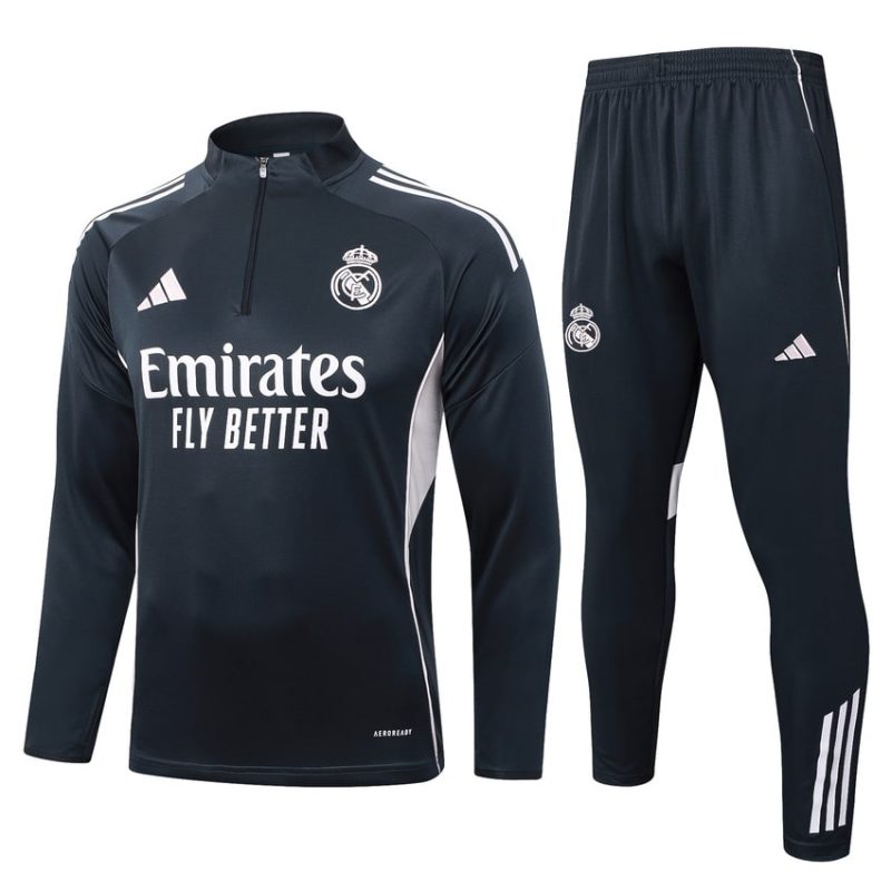 Survetement Real Madrid Training 2025 2026 Noir Clair