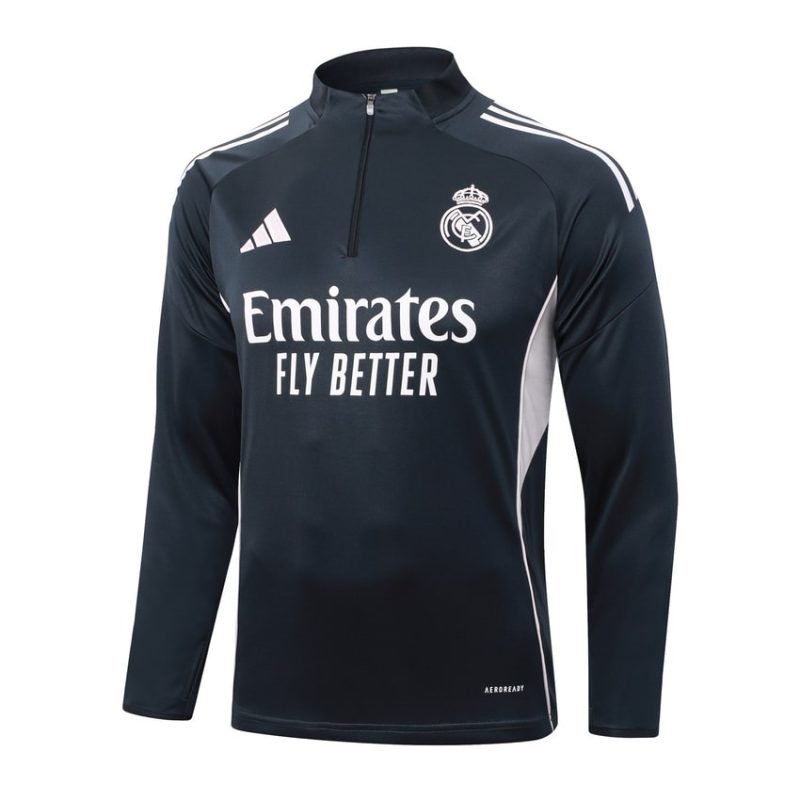 Real Madrid Training Tracksuit 2025/2026 Light Black (2) Real Madrid Training Suit 2025 2026 Light Black