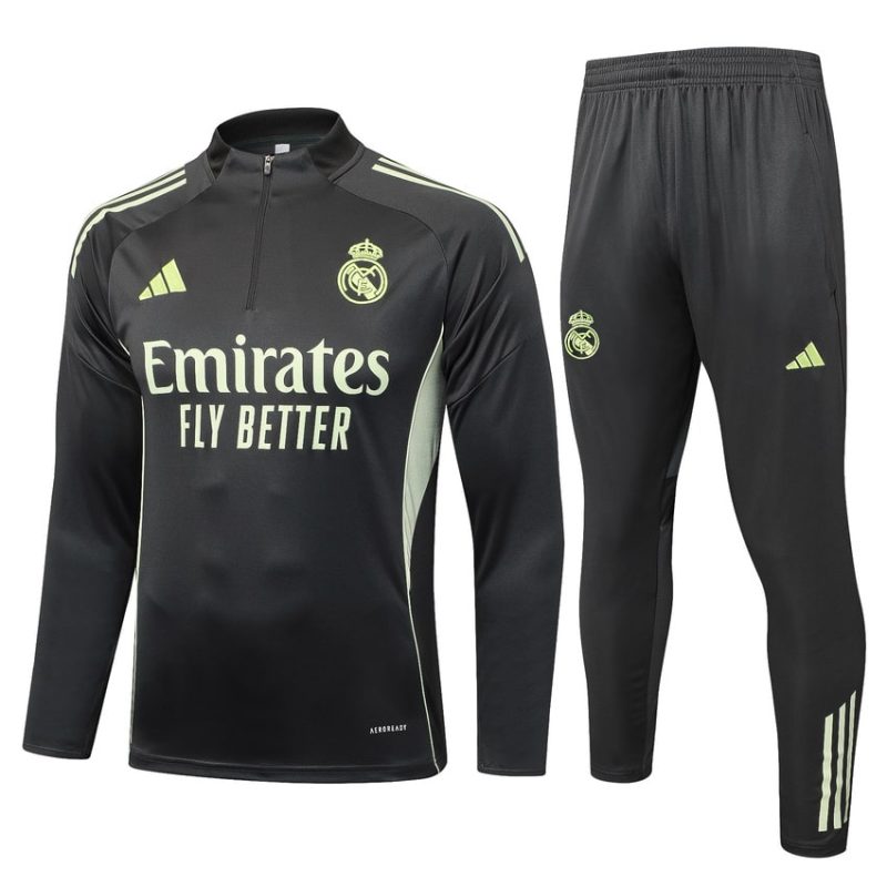 Survetement Real Madrid Training 2025 2026 Noir Jaune
