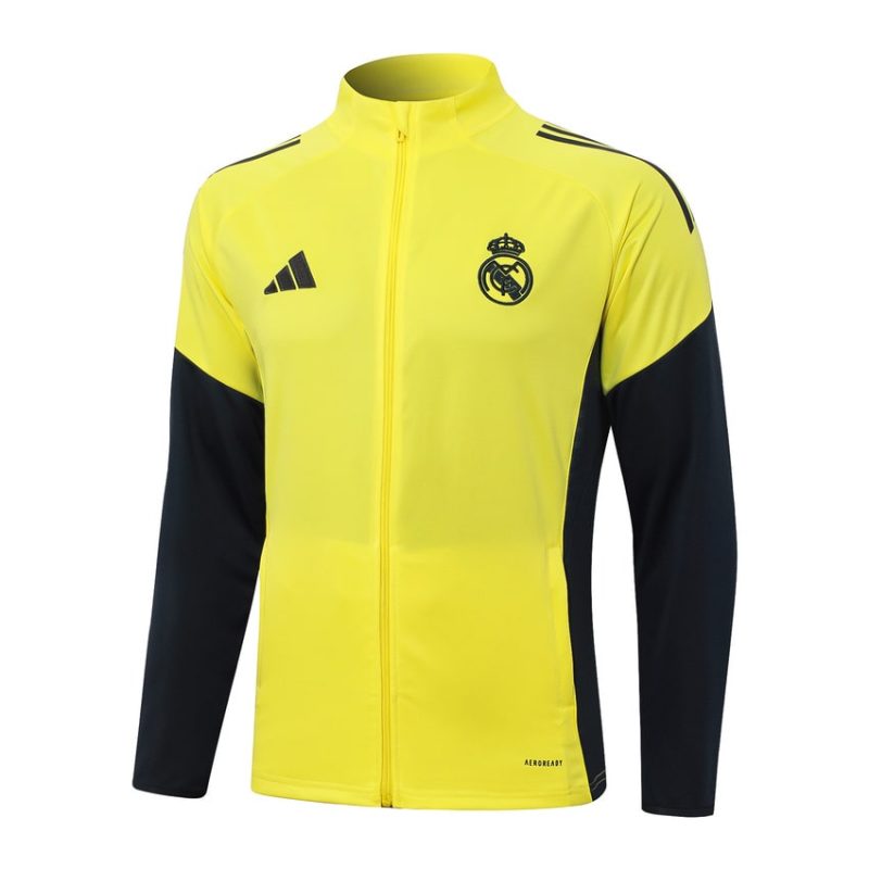 Survetement Real Madrid Veste 2025 2026 Jaune Clair (3) Survetement Real Madrid Veste 2025 2026 Jaune Clair