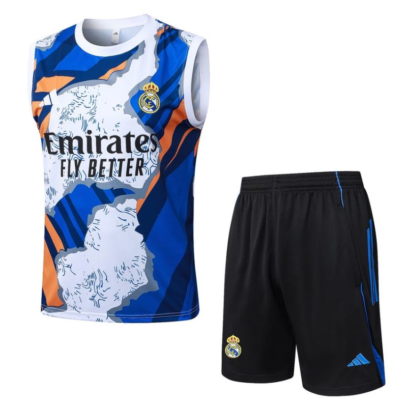 Debardeur Short Real Madrid 2025 2026 Bleu Tache (1) Debardeur Short Real Madrid 2025 2026 Bleu Tache