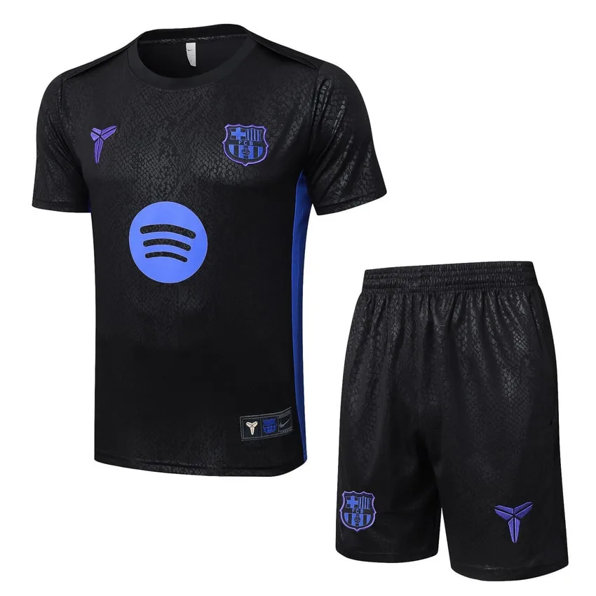 Barca 2025 2026 Black Charcoal Jersey Shorts Set