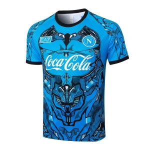 Ensemble Maillot Short Naples 2025 2026 Bleu Motif