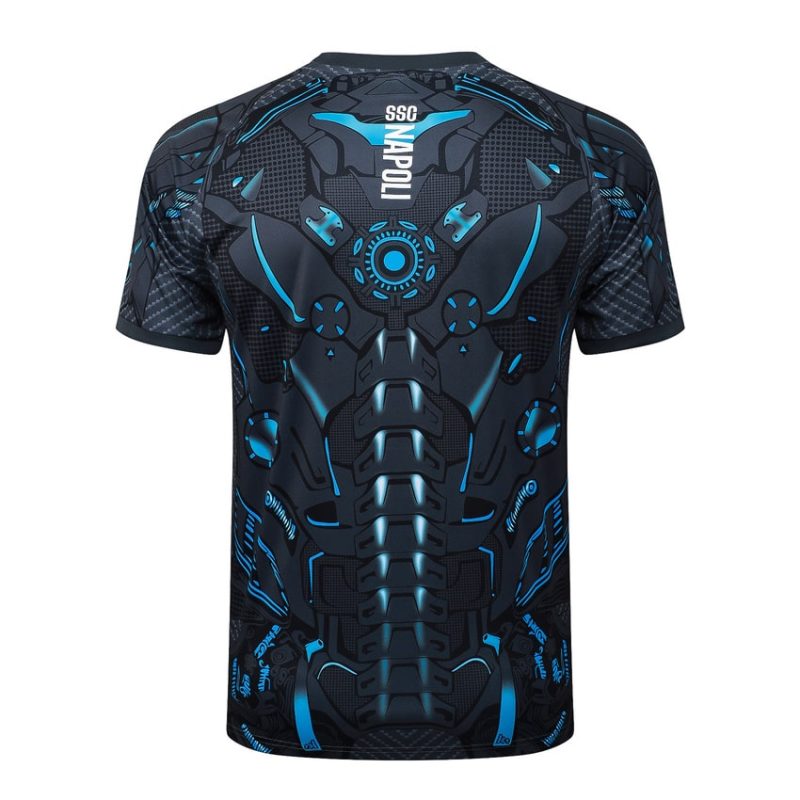 Ensemble Maillot Short Naples 2025 2026 Noir Motif (2) Ensemble Maillot Short Naples 2025 2026 Noir Motif