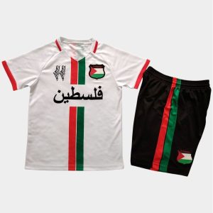 Maillot Kit Enfant FC Palestine Blanc 2025 Arabe (1)