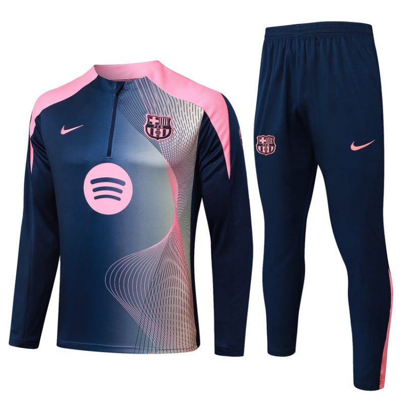 Survetement Barca Training 2025 2026 Bleu Rose Motif